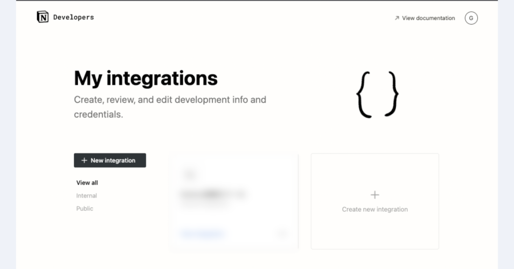 Access "My integrations"