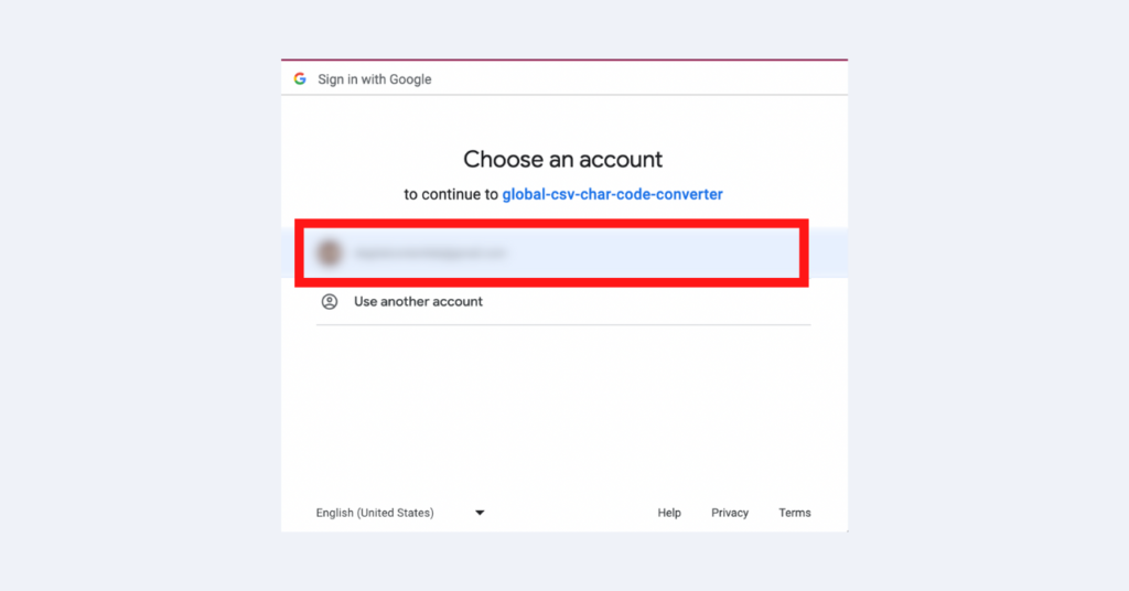 STEP1: Selecting the Account to Use