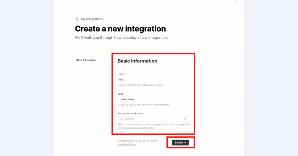 Fill in and submit the "Basic Information"