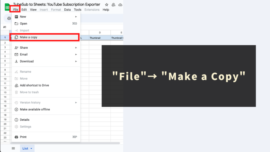 STEP 1: Copy the Purchased Tool (in Google Sheets format)