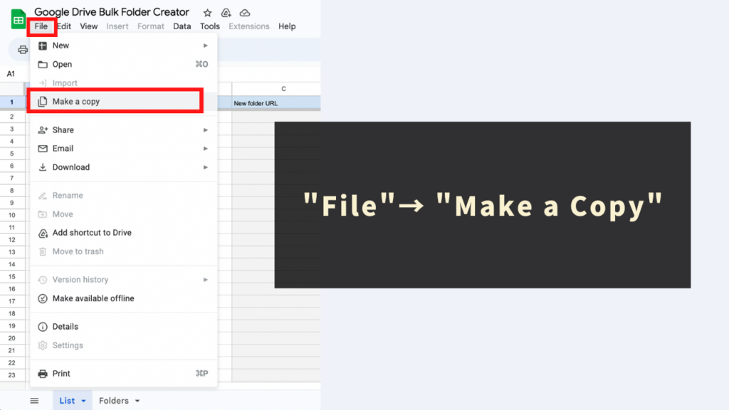 STEP 1: Copy the tool file (Google Sheets)