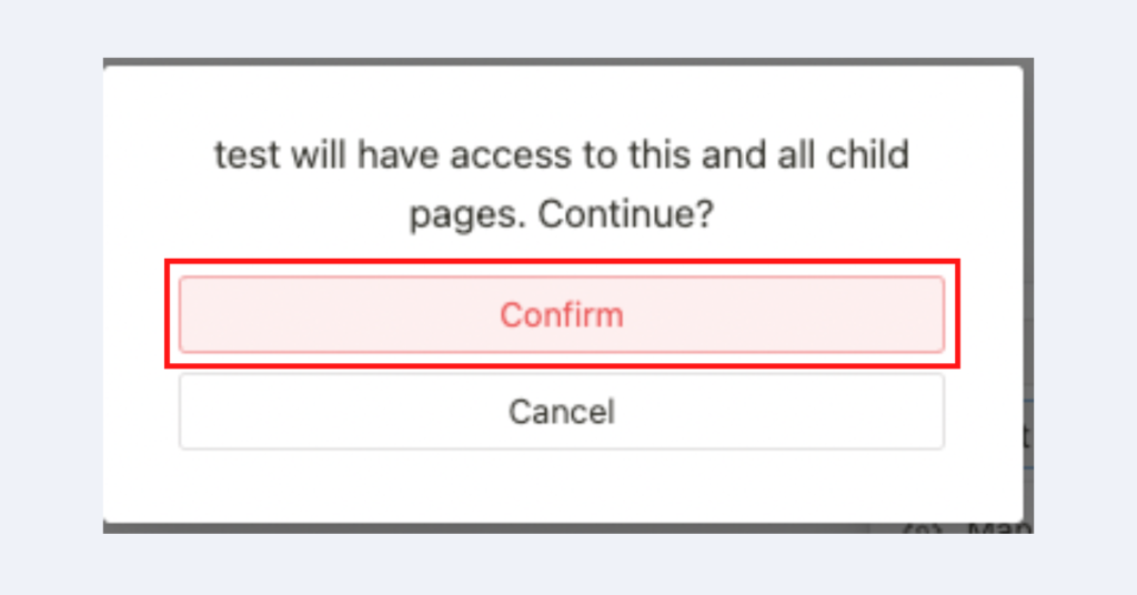 In the pop-up, select 'Confirm'